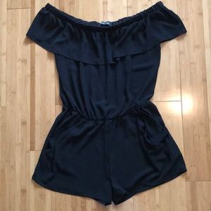 Black off the shoulder Romper
